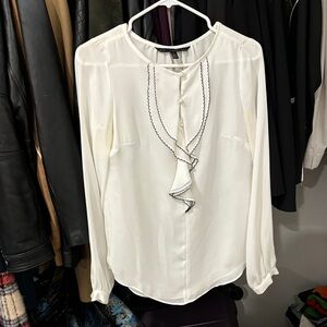 Elegant White Ruffle Blouse